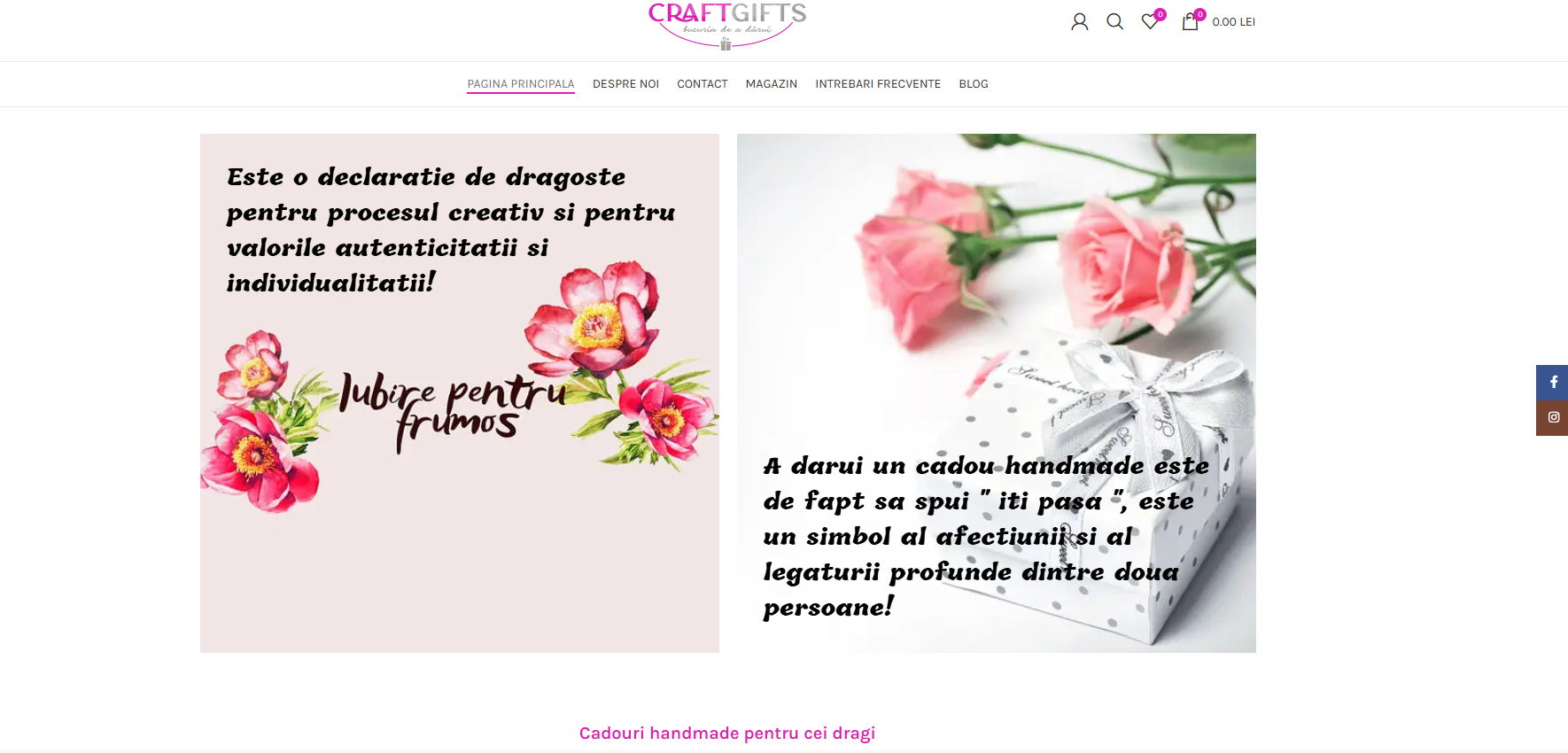 CraftGifts - Magazin Online - Portofoliu dezvoltare web București Digital Build