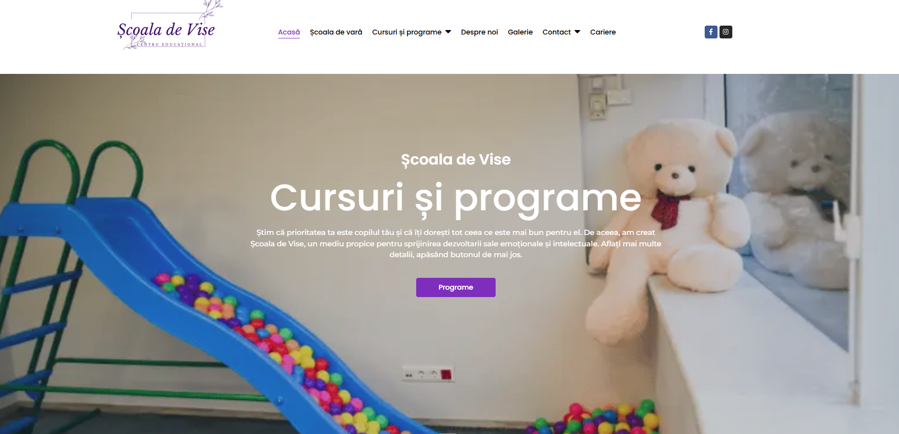 Școala de Vise - Site Prezentare - Portofoliu dezvoltare web București Digital Build