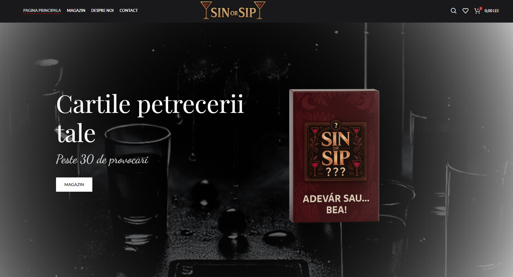 Sin or Sip - Magazin Online - Portofoliu dezvoltare web București Digital Build